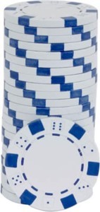 Rolls of 25 White Dice Poker Chips