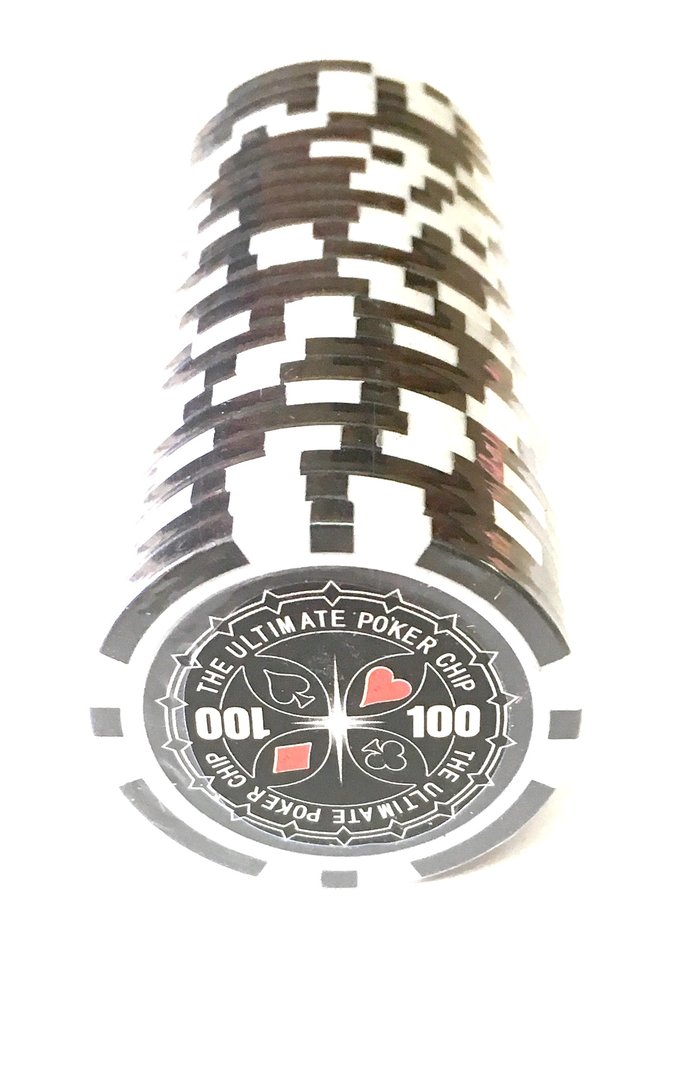 100 Poker Chips Riesige Roulette Fries / Filz Fries Layout 