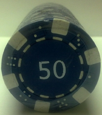 Rolls of 25 Dice Poker Chips value 50