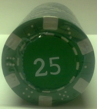 Rolls of 25 Dice Poker Chips value 25
