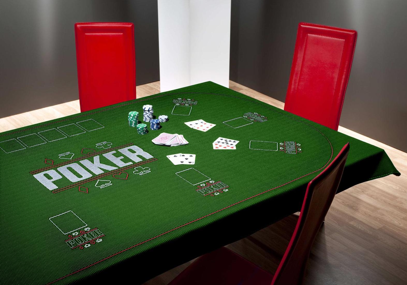 Casino Craps Rectangular Silk-Screened Green Felt Table Cover 