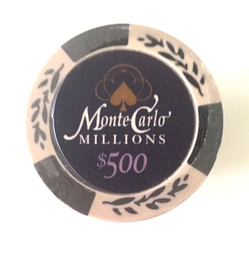 25 Montecarlo Millons Clay Chips value 500$purple