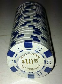 Rolls of 25 Dice Las Vegas Poker Chips value 10