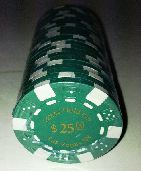 Rollo 25 Fichas de Poker Dice Las Vegas valor 25