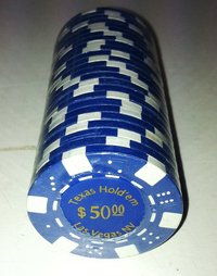 Rolls of 25 Dice Las Vegas Poker Chips value 50