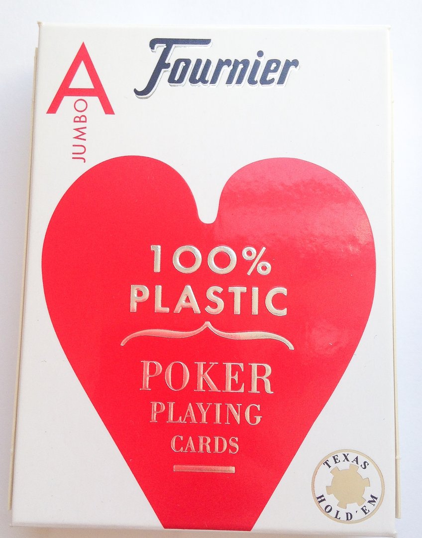 Jeu de cartes Poker FOURNIER WSOP 100% PLASTIQUE Bleu ou Rouge Jumbo /5823 
