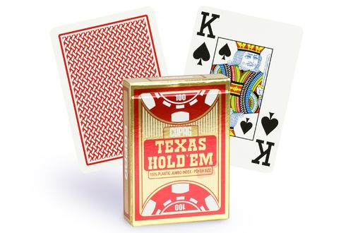 Cartas Copag 100% plástico Texas Hold'em Vermelho