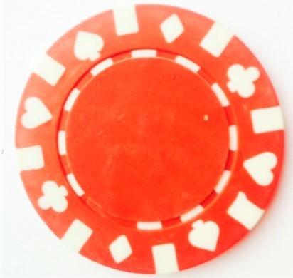 Rolls of 25 Red Suited Poker Chips