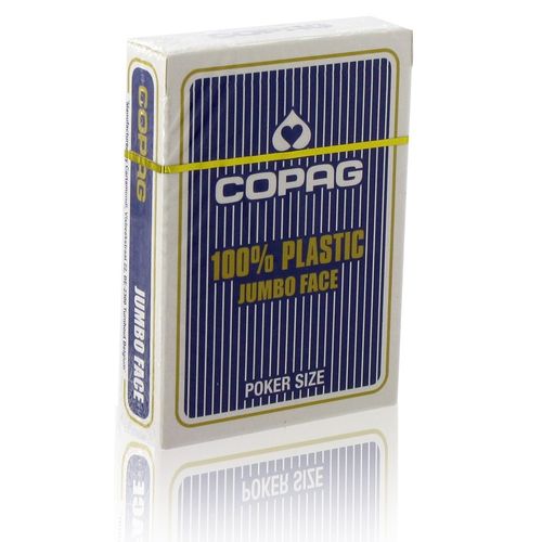 Cartes Copag 100% plastique Regular Jumbo bleu