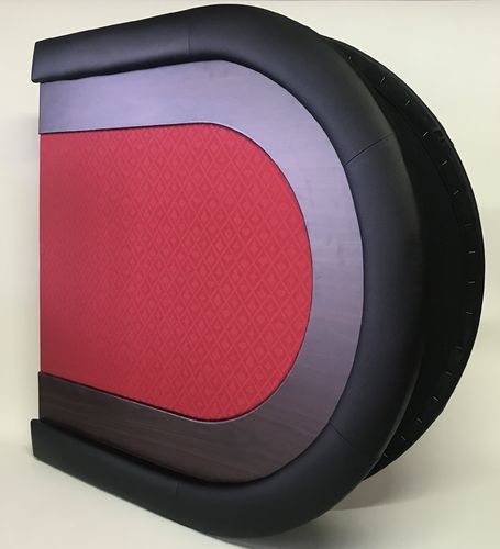 Table top poker oval rouge