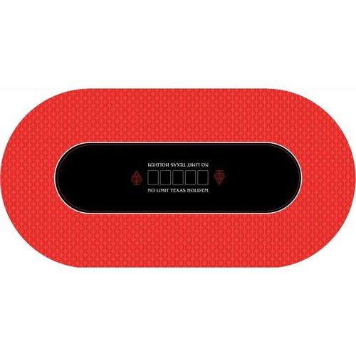 Poker layout rubber grip oval No limit red